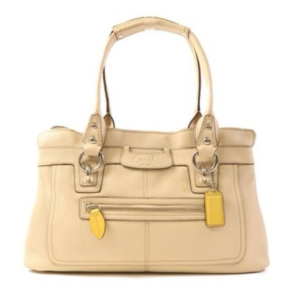 Coach Tan Penelope Pebbled Leather Shoulder Bag
